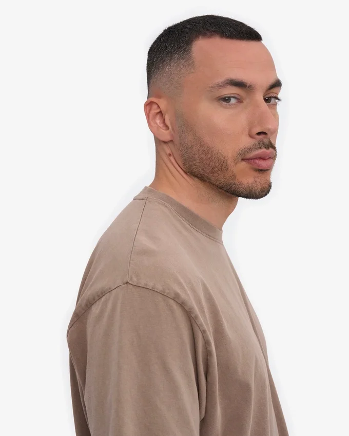 Överdimensionerad ekologisk T-shirt – blekt khaki
