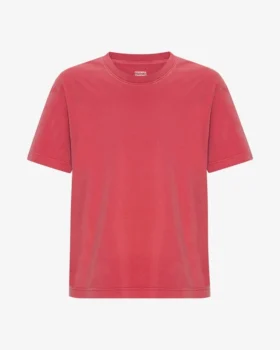 Överdimensionerad ekologisk T-shirt – blekt röd