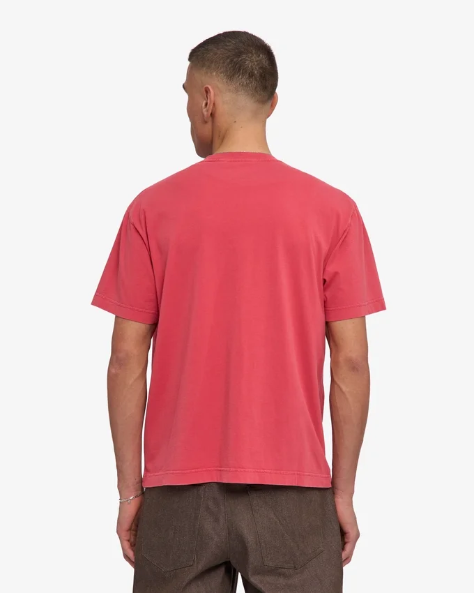 Överdimensionerad ekologisk T-shirt – blekt röd