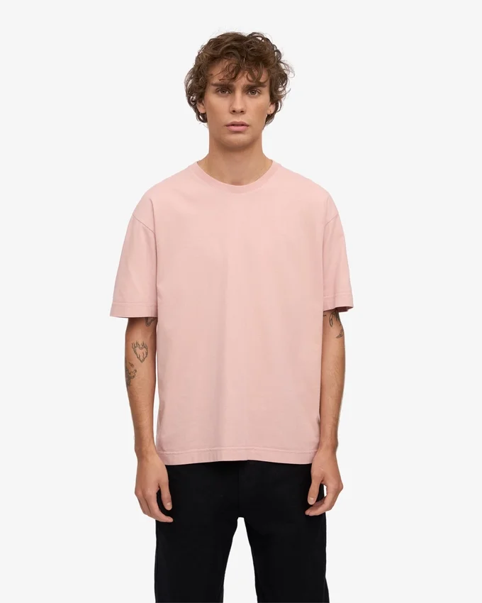 Överdimensionerad ekologisk T-shirt – blekt rosa