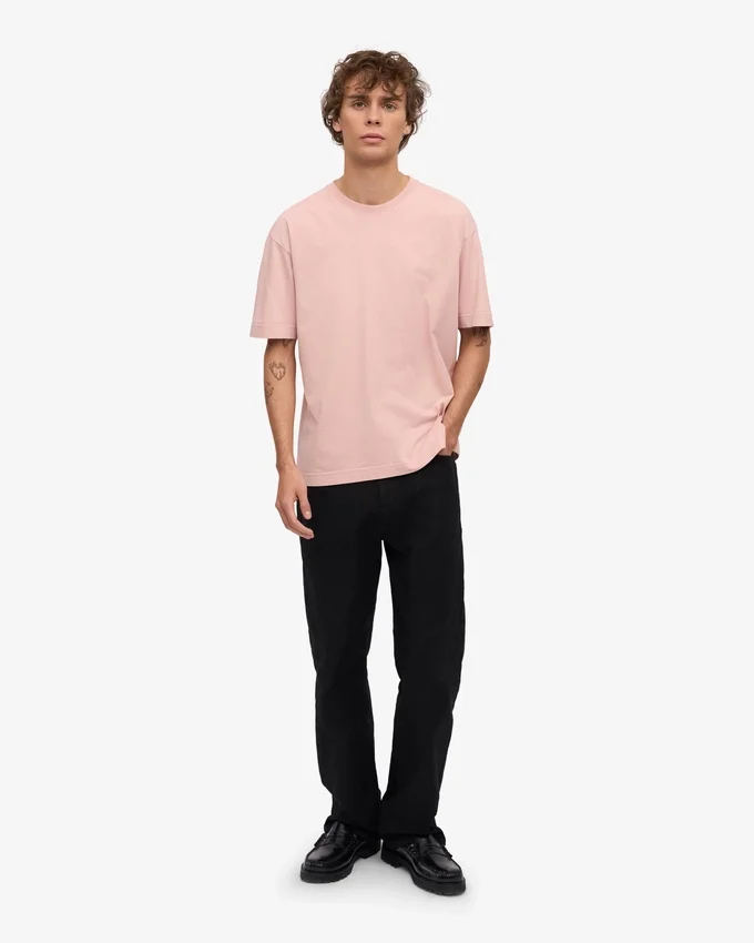 Överdimensionerad ekologisk T-shirt – blekt rosa