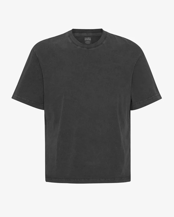 Överdimensionerad ekologisk T-shirt – blekt svart