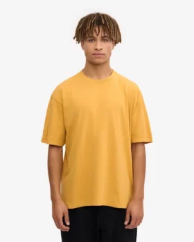 Överdimensionerad ekologisk T-shirt – bränd gul