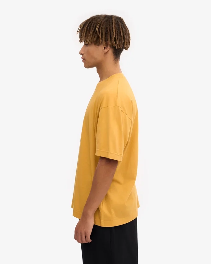 Överdimensionerad ekologisk T-shirt – bränd gul