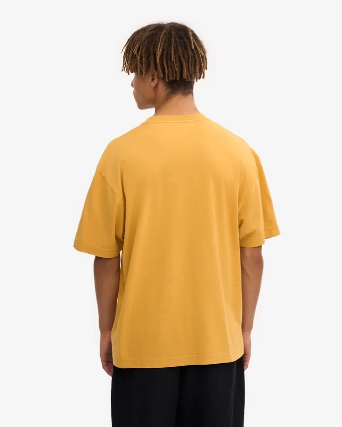 Överdimensionerad ekologisk T-shirt – bränd gul