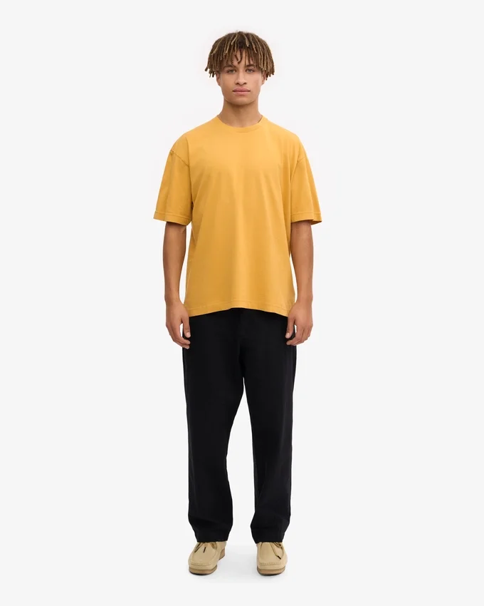 Överdimensionerad ekologisk T-shirt – bränd gul