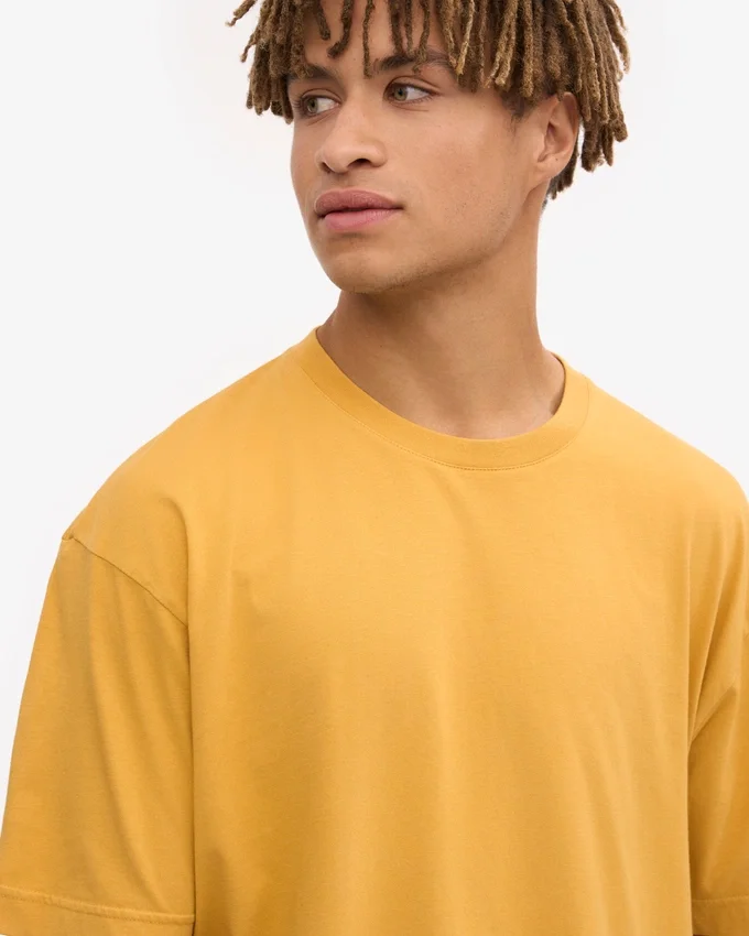 Överdimensionerad ekologisk T-shirt – bränd gul