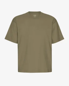 Överdimensionerad ekologisk T-shirt – dammig olivgrön