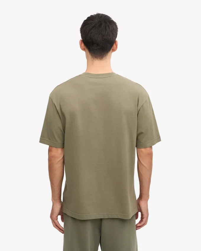 Överdimensionerad ekologisk T-shirt – dammig olivgrön