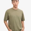 Överdimensionerad ekologisk T-shirt – dammig olivgrön