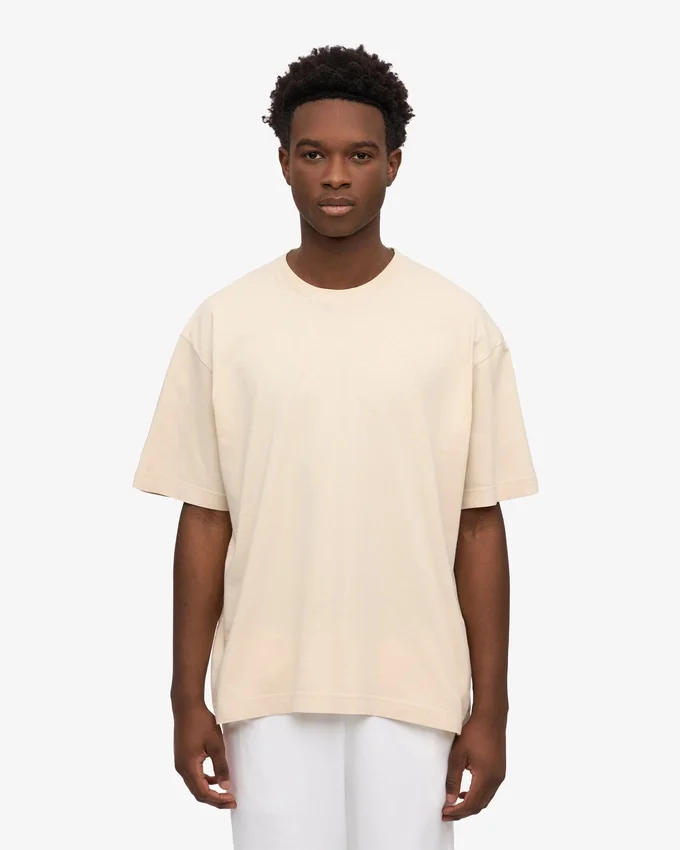 Överdimensionerad ekologisk T-shirt – elfenbensvit