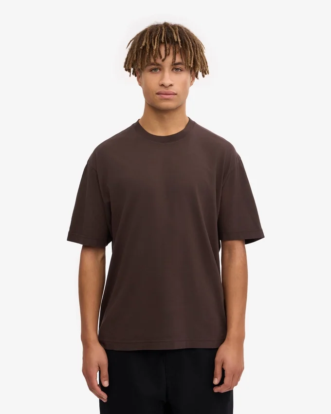 Överdimensionerad ekologisk T-shirt – kaffebrun