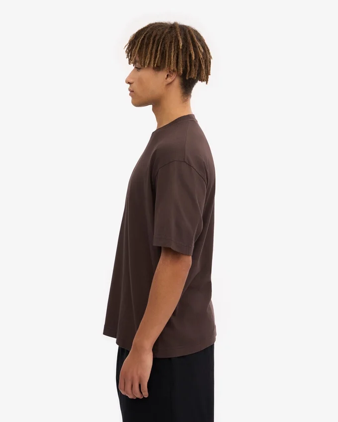 Överdimensionerad ekologisk T-shirt – kaffebrun