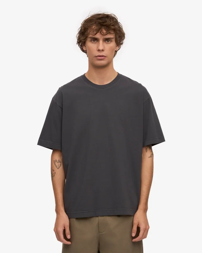 Överdimensionerad ekologisk T-shirt – lavagrå