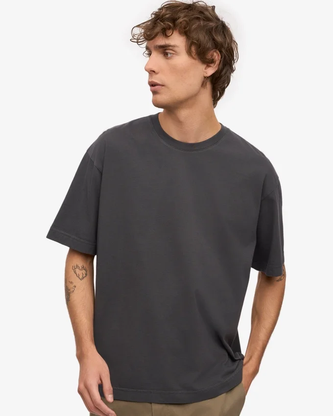 Överdimensionerad ekologisk T-shirt – lavagrå