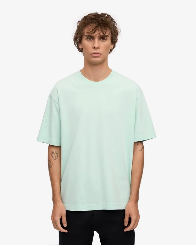 Överdimensionerad ekologisk T-shirt – ljus aqua