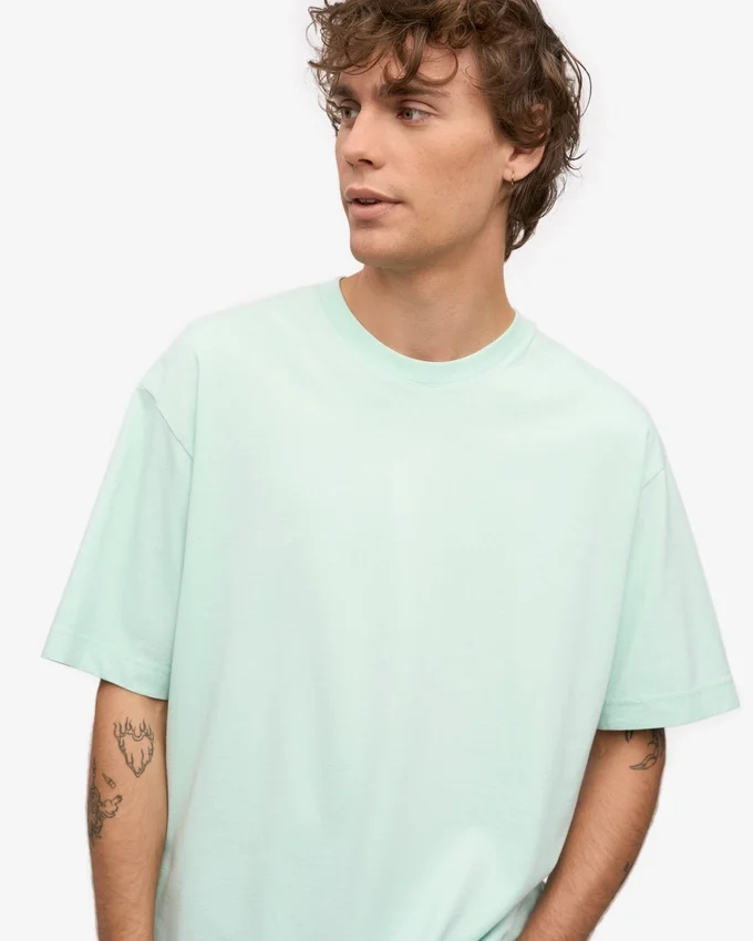 Överdimensionerad ekologisk T-shirt – ljus aqua