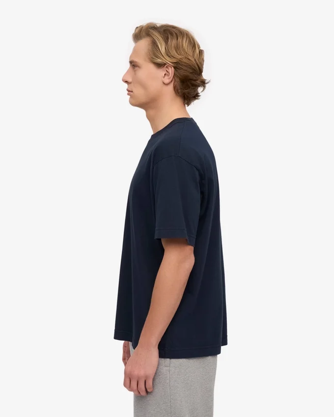 Överdimensionerad ekologisk T-shirt – marinblå