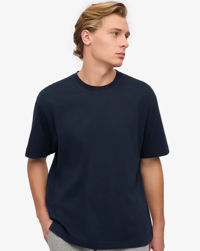 Överdimensionerad ekologisk T-shirt – marinblå