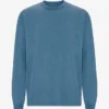 Överdimensionerad ekologisk T-shirt med lång ärm – blekt indigo