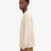 Överdimensionerad ekologisk T-shirt med lång ärm – elfenbensvit