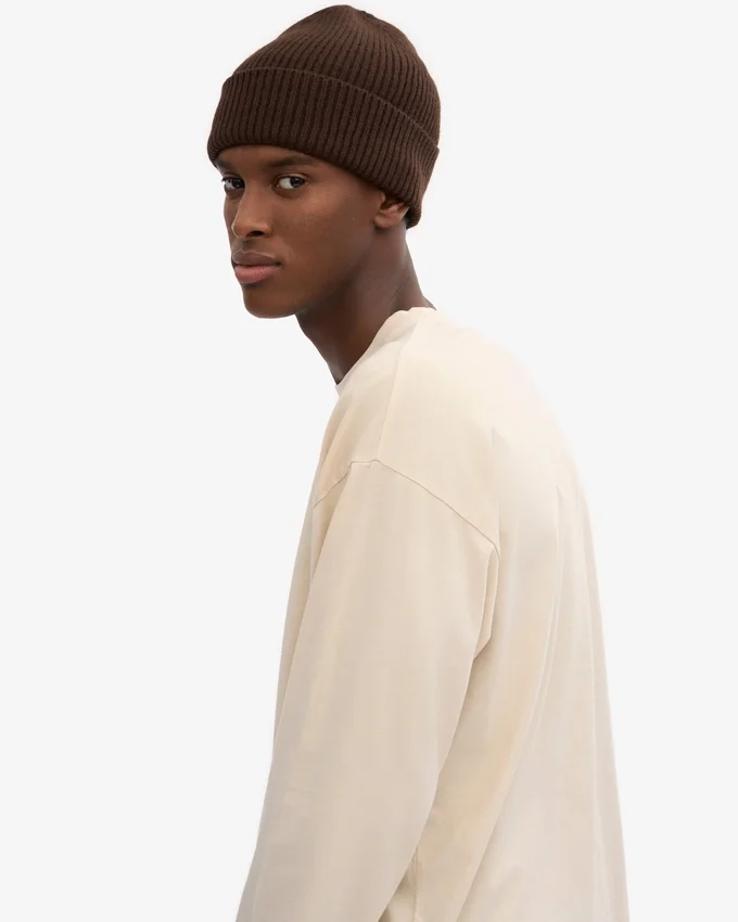 Överdimensionerad ekologisk T-shirt med lång ärm – elfenbensvit