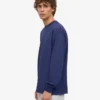 Överdimensionerad ekologisk T-shirt med lång ärm – marinblå