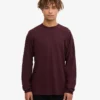 Överdimensionerad ekologisk T-shirt med lång ärm – oxblodsröd