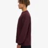 Överdimensionerad ekologisk T-shirt med lång ärm – oxblodsröd