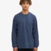Överdimensionerad ekologisk T-shirt med lång ärm – petrolblå