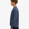 Överdimensionerad ekologisk T-shirt med lång ärm – petrolblå