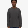 Överdimensionerad ekologisk T-shirt med långa ärmar – blekt svart