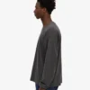 Överdimensionerad ekologisk T-shirt med långa ärmar – blekt svart