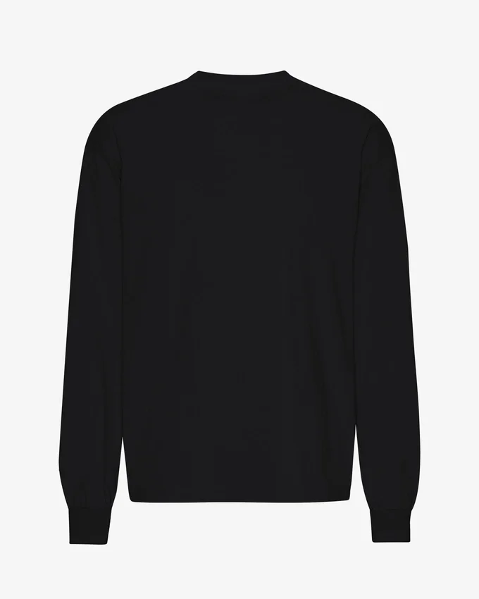 Överdimensionerad ekologisk T-shirt med långa ärmar – djupsvart