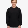 Överdimensionerad ekologisk T-shirt med långa ärmar – djupsvart