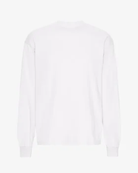 Överdimensionerad ekologisk T-shirt med långa ärmar – optiskt vit