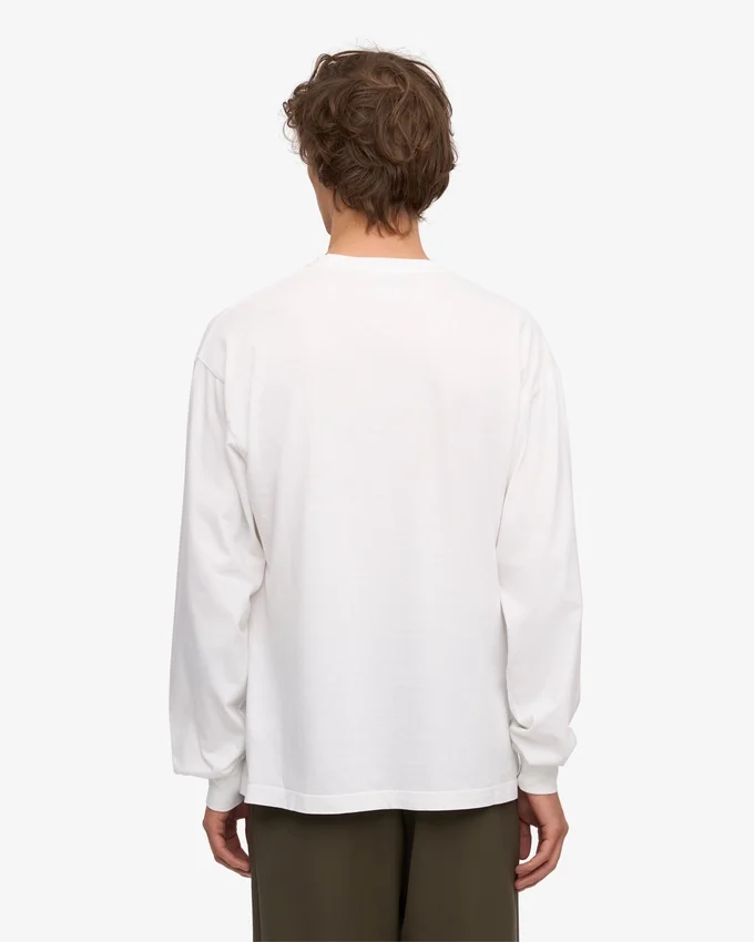 Överdimensionerad ekologisk T-shirt med långa ärmar – optiskt vit