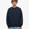 Överdimensionerad ekologisk T-shirt med rund hals – marinblå