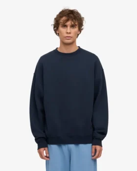Överdimensionerad ekologisk T-shirt med rund hals – marinblå