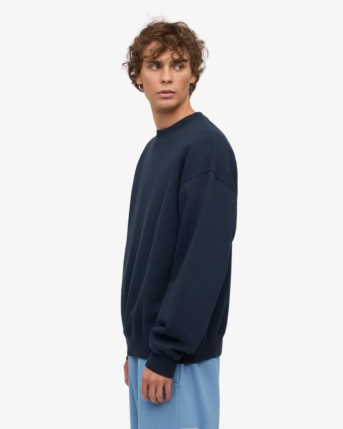 Överdimensionerad ekologisk T-shirt med rund hals – marinblå