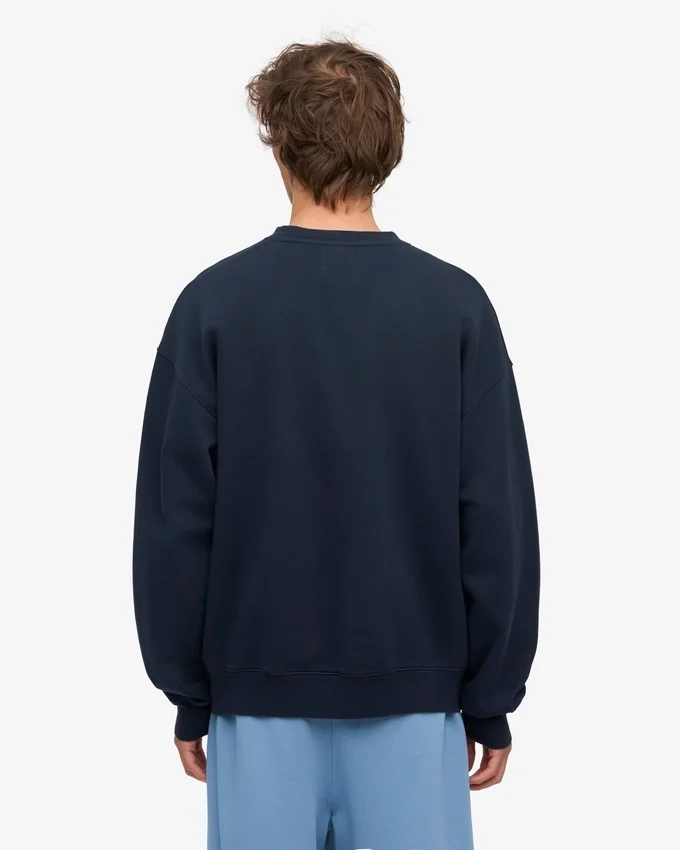 Överdimensionerad ekologisk T-shirt med rund hals – marinblå