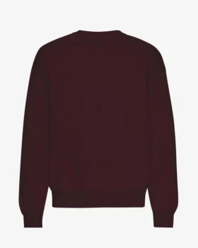 Överdimensionerad ekologisk T-shirt med rund hals – oxblodsröd