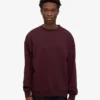 Överdimensionerad ekologisk T-shirt med rund hals – oxblodsröd