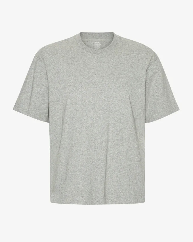 Överdimensionerad ekologisk T-shirt – melerad grå