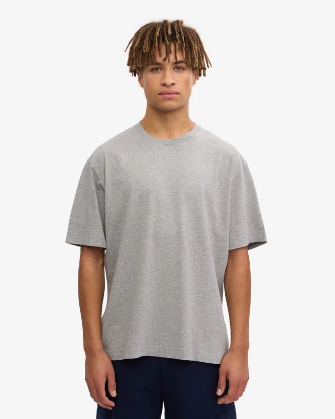 Överdimensionerad ekologisk T-shirt – melerad grå