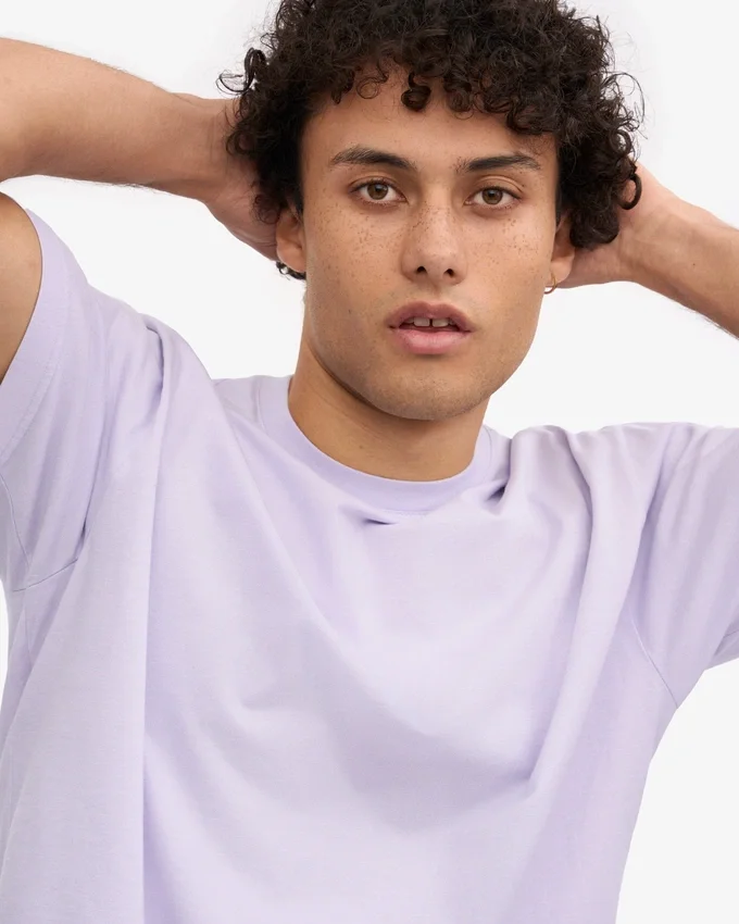 Överdimensionerad ekologisk T-shirt – mjuk lavendel
