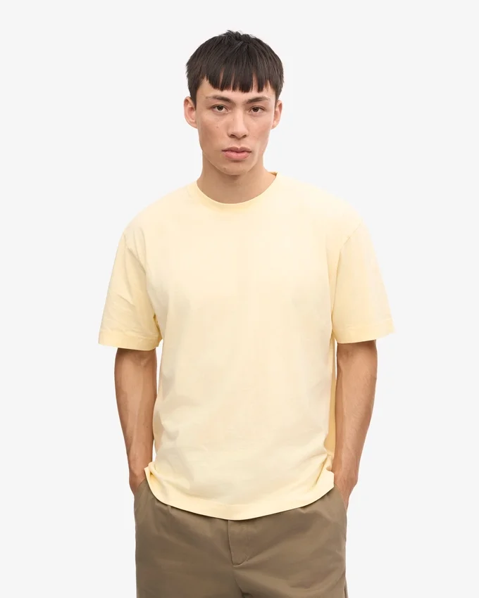 Överdimensionerad ekologisk T-shirt – mjukgul