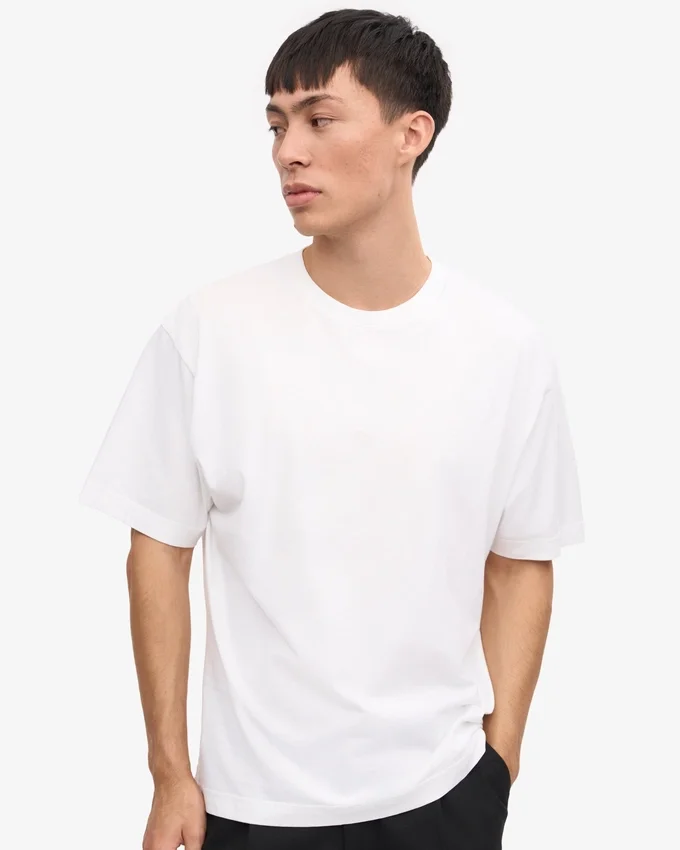 Överdimensionerad ekologisk T-shirt – optiskt vit