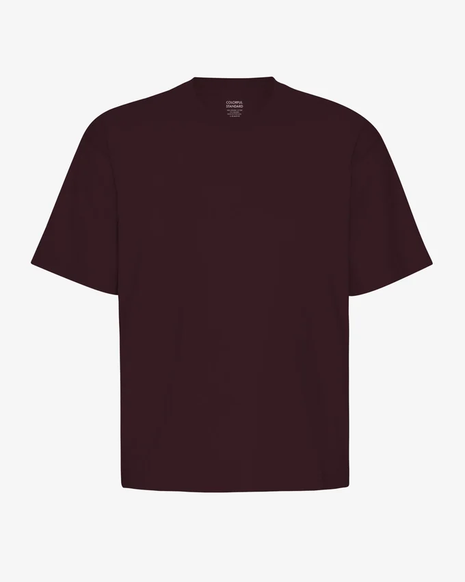Överdimensionerad ekologisk T-shirt – oxblodsröd