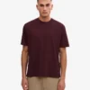 Överdimensionerad ekologisk T-shirt – oxblodsröd